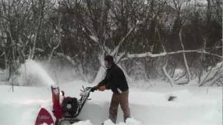 BLIZZARD Homer Alaska January 2012 Honda Snowblower vs La nina [upl. by Laehcimaj]