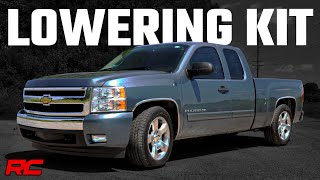 20072014 Chevrolet Silverado and GMC Sierra 1500 2WD 2quot Front 4quot Rear Lowering Kit by Rough Country [upl. by Yrolam421]