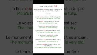 Le pronom relatif QUE [upl. by Blinnie]