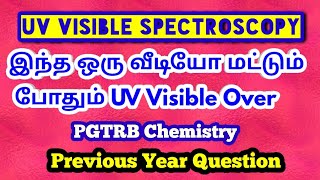 UV Visible Spectroscopy PGTRB chemistry Unit 10 spectroscopy  For full theory join online classe [upl. by Efram]