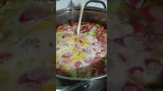 Pouring Evaporada Milk into Sopas🤤🤤 food shorts [upl. by Anivla]