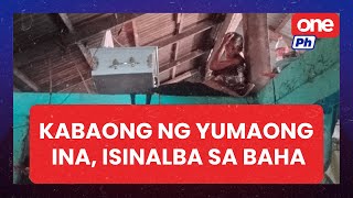 Kabaong ng yumaong ina itinali sa biga para hindi abutin ng baha [upl. by Aeresed]