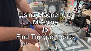 Using Magnehelic Machine to Find Trumpet Leaks band instrument repair [upl. by Kentigerma]