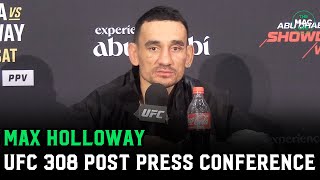 Max Holloway on Ilia Topuria loss quotThis isnt a funeral Ill be backquot  UFC 308 Post Presser [upl. by Yssac]