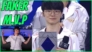 Caedrel Reacts To Faker Getting Finals MVP [upl. by Annohsak]