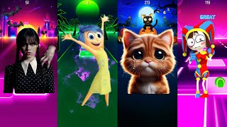 Wednesday Frends 🆚 Inside Out 🆚The Amazing Digital Circus 🆚 Cute Cat 🆚 Oddbods Tiles Hop Edm Rush [upl. by Sivartal142]