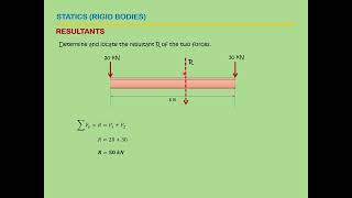 Statics 1 Rigid Bodies  Resultant 1 [upl. by Anatole]