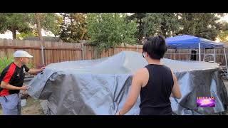 Covering Your Above Ground Pool For the Winter CHEAP AND EASY [upl. by Enirhtak]