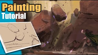 Fantasy Concept Art Process  Digital Painting Tutorial [upl. by Gabbey]