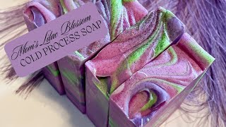 Moms Lilac Blossom Cold Process Soap Remake  Hanger Swirl [upl. by Tutt]