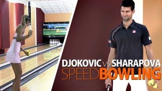 TennisVideo Djokovic vs Sharapova Bowling Battle Đokara вс Mašu [upl. by Itsim]