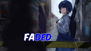 Nightcore  Faded acoustic  Lyrics  Sara Farell [upl. by Adhern]