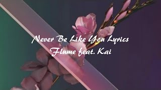 Flume ft Kai  Never Be Like You Lyrics [upl. by Gnus]