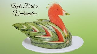 HOW TO MAKE a BIRD CARVED IN WATERMELON  Fruit amp Vegetable Carving [upl. by Marb29]