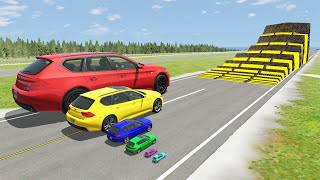 Cars vs Giant Rainbow Pit 26 – BeamNGDrive [upl. by Schreck]