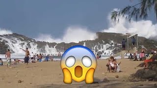 🌊 Ola gigante arrasa playa de Puerto Rico 💥IMPRESIONANTE💥 [upl. by Aidnis915]