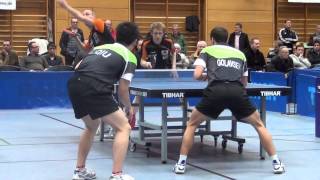 Tischtennis 2Bundesliga TV Hilpoltstein vs TTC Frickenhausen II 2013 5Flemming Christ vs LQiu Golavsek [upl. by Ynabe]