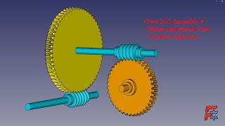 FreeCAD Assembly 4 Tutorial for Beginners  Worm Gear Animation [upl. by Astrea]