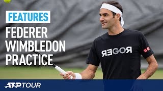 WIMBLEDON  Extended Roger Federer Practice Session 2019 [upl. by Eugatnom218]