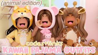 KAWAII ANIMAL PAJAMA Outfits With CODES and LINKS l Roblox BLOXBURG aesthetic 🐇🐻 [upl. by Ahtnicaj]