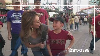 Young Diamondbacks fan surprised by family with World Series tickets [upl. by Halueb]