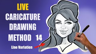 Live Caricature Drawing Method 14 Line Variation [upl. by Sarilda]