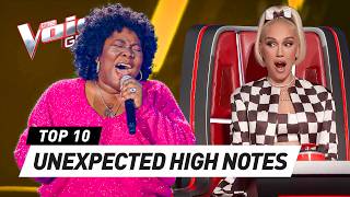 INSANELY HIGH NOTES that SHOCK the Coaches on The Voice [upl. by Nimajnab]