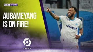 Aubameyangs AMAZING BRACE in Marseilles VICTORY over Nantes LIGUE 1 HIGHLIGHTS [upl. by Lorrin]