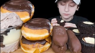 VNM ASMR chocolate Oreo ice cream donut cake Mukbang bites only [upl. by Johns]