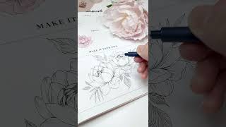 Peony Flower Drawing Practice art [upl. by Myna750]