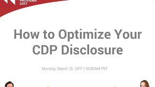 CDP Webinar How to Optimize Your CDP Disclosure [upl. by Moll]