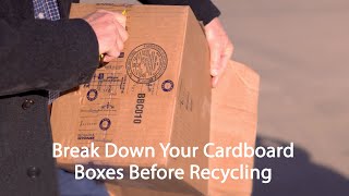 Helpful Tip  Be Sure to Break Down Your Cardboard Boxes Before Recycling [upl. by Jeno637]