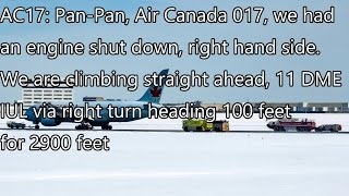 Real ATC Air Canada 787 Engine Shut down after Departure [upl. by Notsud159]