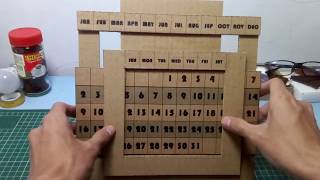 Cara Membuat Kalender Sendiri Dari Kardus   Cardboard Perpetual Calendar [upl. by Okoyik]