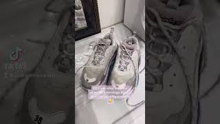 How to clean Balenciaga Triple S  Washing my trainers [upl. by Einaej385]