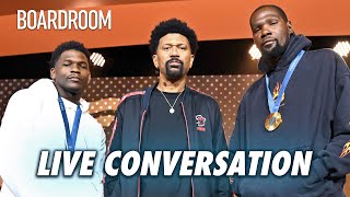 Kevin Durant X Anthony Edwards LIVE Conversation at Fanatics Fest  Boardroom Talks [upl. by Aridnere]