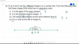 6 TN Maths Term III 2 INTEGERS Exercise 22 10 P Q R and S are four different [upl. by Aneema]