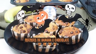 Queques de Banana e Chocolate Halloween [upl. by Aitram]