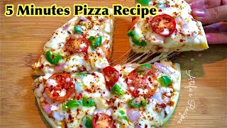 5 Minutes Pizza Recipe  How To Make Tawa Pizza With Readymade Base  Atifa’s Recipes  Tawa pizza [upl. by Atibat]