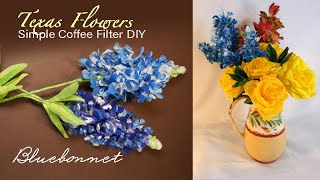 Texas Bluebonnet  DIY Simple Coffee Filter Flower [upl. by Adnahsar]