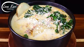 How I Make Olive Gardens Zuppa Toscana Soup Recipe Sopa Toscana [upl. by Eiclehc]