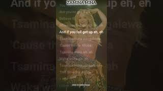 💃Tsamina mina eh eh waka waka eh eh lyrical video l English song lyric video Shakira waka waka song [upl. by Gausman]