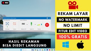 APLIKASI PEREKAM LAYAR LAPTOP  GRATIS  TANPA WATERMARK  LANGSUNG BISA EDIT HASIL REKAMAN [upl. by Hetty]