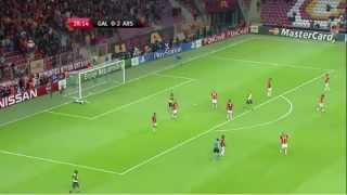 Aaron Ramseys 30yard volley against Galatasaray [upl. by Ballman]