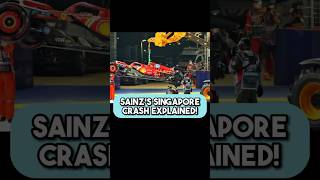 Why Carlos Sainz CRASHED in SINGAPORE QUALIFYING carlossainz singaporegp [upl. by Eniarral]