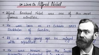 Alfred Nobel Biography  10 Lines on Alfred Nobel  Write a Speech on Alfred Nobel [upl. by Enahpets]