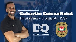 Live 20  GABARITO EXTRAOFICIAL  INVESTIGADOR PCSP DIREITO PENAL [upl. by Heyman361]