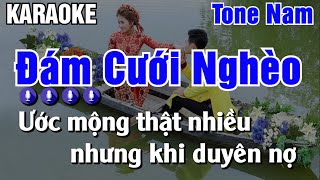 Đám Cưới Nghèo Karaoke Tone Nam  Karaoke AK [upl. by Gaivn]