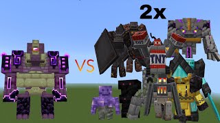 Ender Guardian vs Golemania Golems 2x  Minecraft Mob Battle [upl. by Astred]