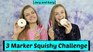 3 Marker Squishy Challenge  Jacy and Kacy [upl. by Elden198]